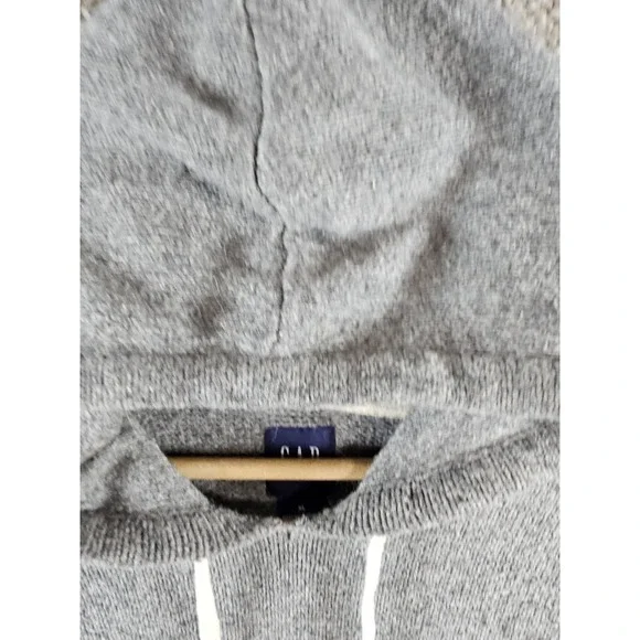 GAP Hoodie Gray Alpaca Blend Knit Long Sleeve Drawstring 2008 Holiday Mens XL - Picture 7 of 16